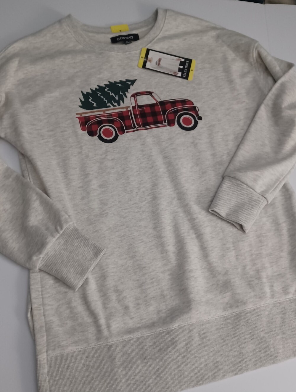 Ellen Tracy Christmas Truck Sweatshirt Sz S